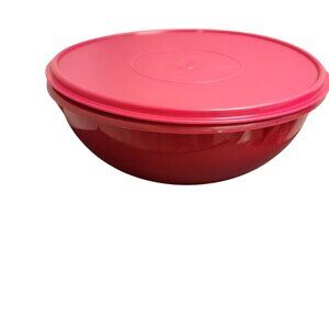 Tupperware red sparkly Fix n Mix bowl red seal
